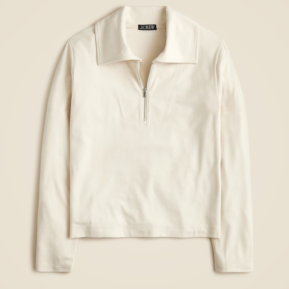 J.CREW Womens XL Quarter-Zip Soft Rib Sweater Top Lightweight Relaxed Fit Preppy